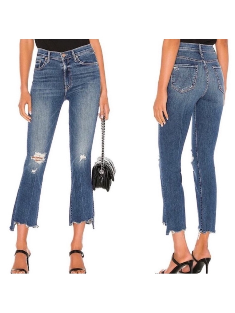 MOTHER The Insider Crop Step Chew Jeans 27 Dancing On Coals